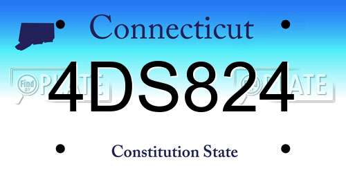4DS824 Connecticut License Plate