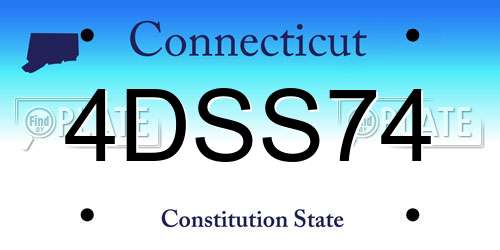4DSS74 Connecticut License Plate
