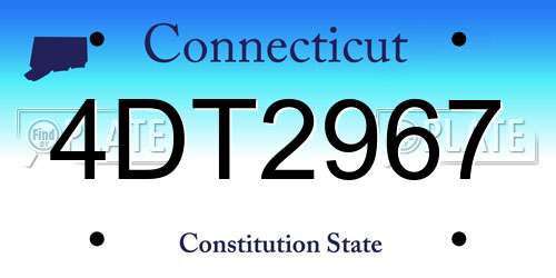 4DT2967 Connecticut License Plate