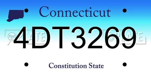 4DT3269 Connecticut License Plate