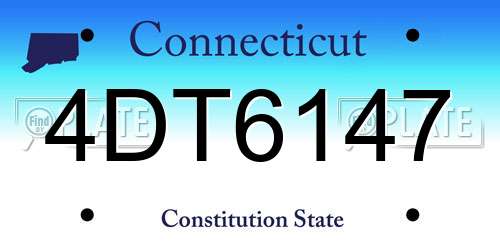 4DT6147 Connecticut License Plate