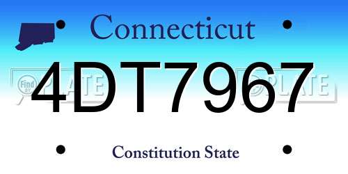 4DT7967 Connecticut License Plate