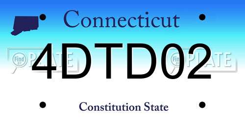 4DTD02 Connecticut License Plate