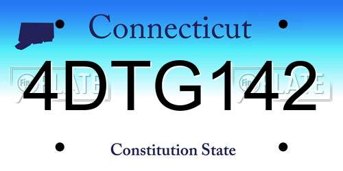 4DTG142 Connecticut License Plate