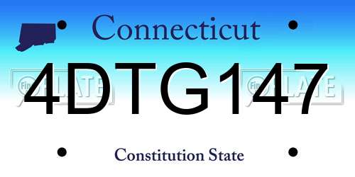 4DTG147 Connecticut License Plate