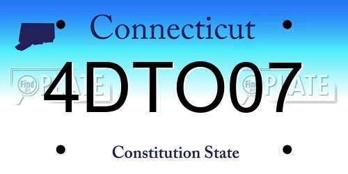 4DTO07 Connecticut License Plate