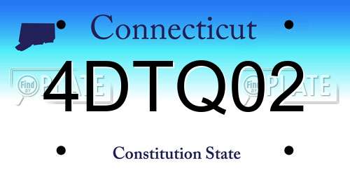 4DTQ02 Connecticut License Plate