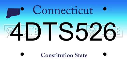 4DTS526 Connecticut License Plate