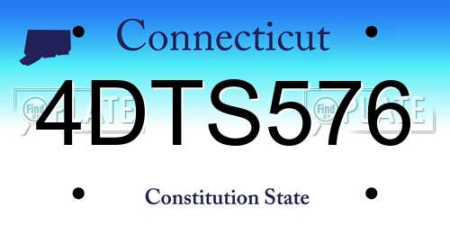 4DTS576 Connecticut License Plate
