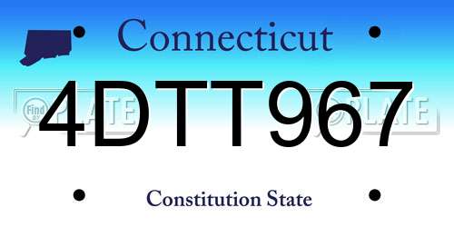 4DTT967 Connecticut License Plate