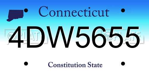 4DW5655 Connecticut License Plate