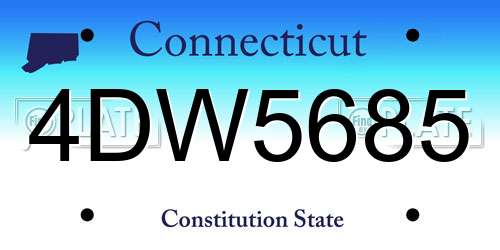 4DW5685 Connecticut License Plate