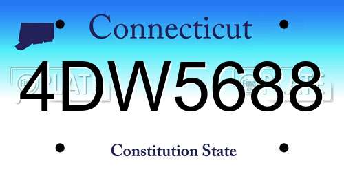4DW5688 Connecticut License Plate