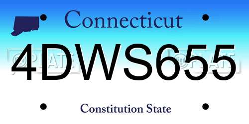 4DWS655 Connecticut License Plate