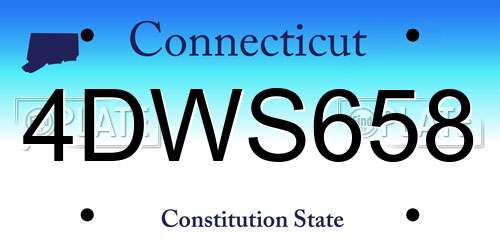 4DWS658 Connecticut License Plate