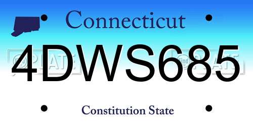 4DWS685 Connecticut License Plate