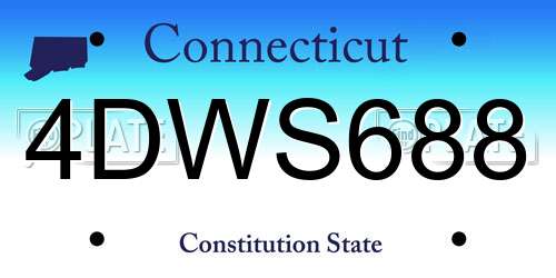 4DWS688 Connecticut License Plate