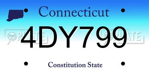 4DY799 Connecticut License Plate