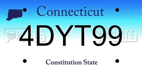 4DYT99 Connecticut License Plate