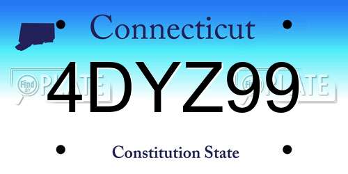 4DYZ99 Connecticut License Plate