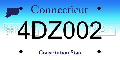 4DZ002 Connecticut License Plate