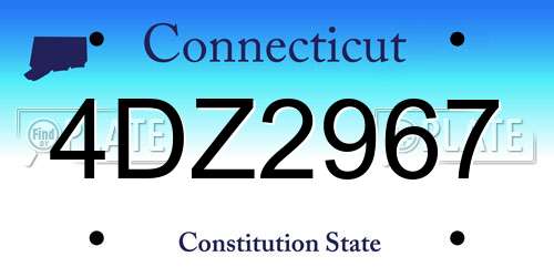 4DZ2967 Connecticut License Plate