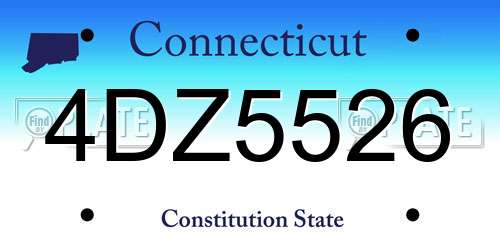 4DZ5526 Connecticut License Plate