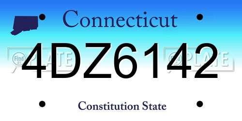 4DZ6142 Connecticut License Plate