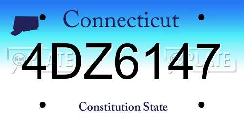 4DZ6147 Connecticut License Plate