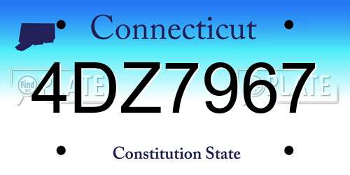 4DZ7967 Connecticut License Plate