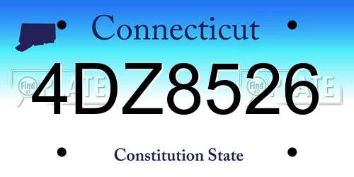4DZ8526 Connecticut License Plate
