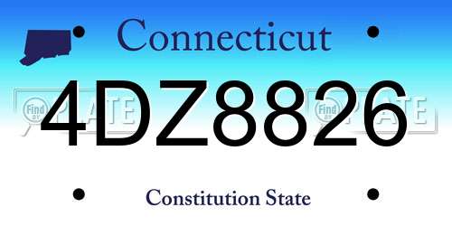 4DZ8826 Connecticut License Plate