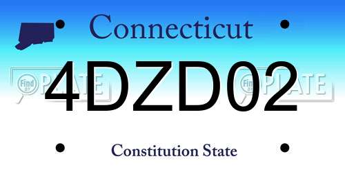 4DZD02 Connecticut License Plate
