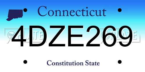 4DZE269 Connecticut License Plate