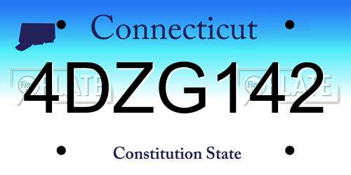 4DZG142 Connecticut License Plate