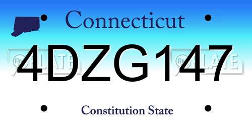 4DZG147 Connecticut License Plate