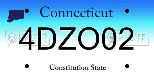4DZO02 Connecticut License Plate