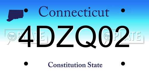 4DZQ02 Connecticut License Plate