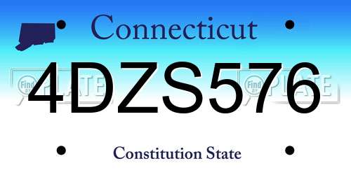 4DZS576 Connecticut License Plate