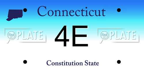 4E Connecticut License Plate