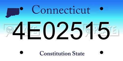 4E02515 Connecticut License Plate