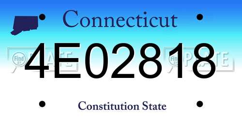 4E02818 Connecticut License Plate