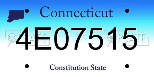 4E07515 Connecticut License Plate