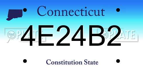4E24B2 Connecticut License Plate