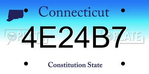 4E24B7 Connecticut License Plate