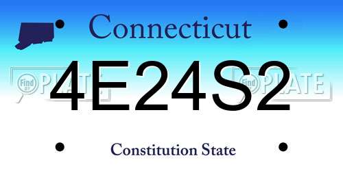 4E24S2 Connecticut License Plate