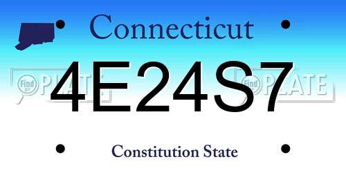 4E24S7 Connecticut License Plate