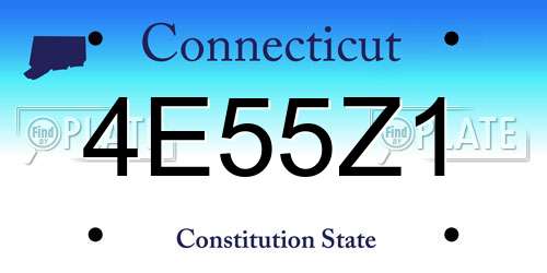 4E55Z1 Connecticut License Plate