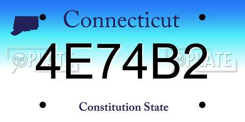4E74B2 Connecticut License Plate