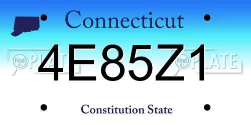 4E85Z1 Connecticut License Plate